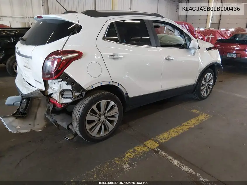 2020 Buick Encore Fwd Preferred VIN: KL4CJASB0LB000436 Lot: 45648887