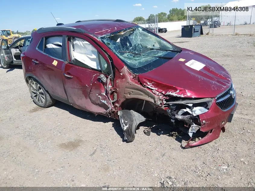 2021 Buick Encore Awd Preferred VIN: KL4CJESBXMB346308 Lot: 45589731