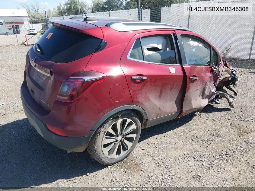2021 Buick Encore Awd Preferred VIN: KL4CJESBXMB346308 Lot: 45589731