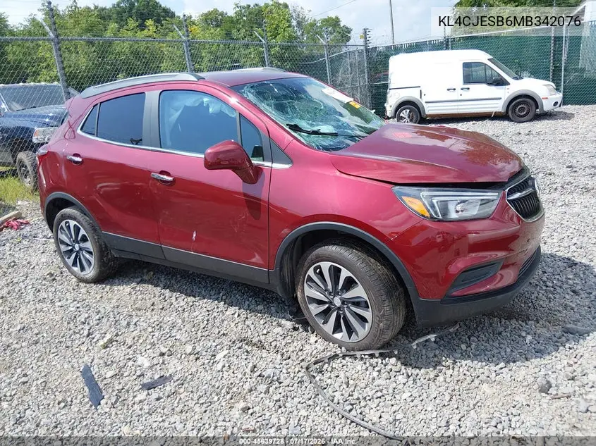 2021 Buick Encore Awd Preferred VIN: KL4CJESB6MB342076 Lot: 45639728