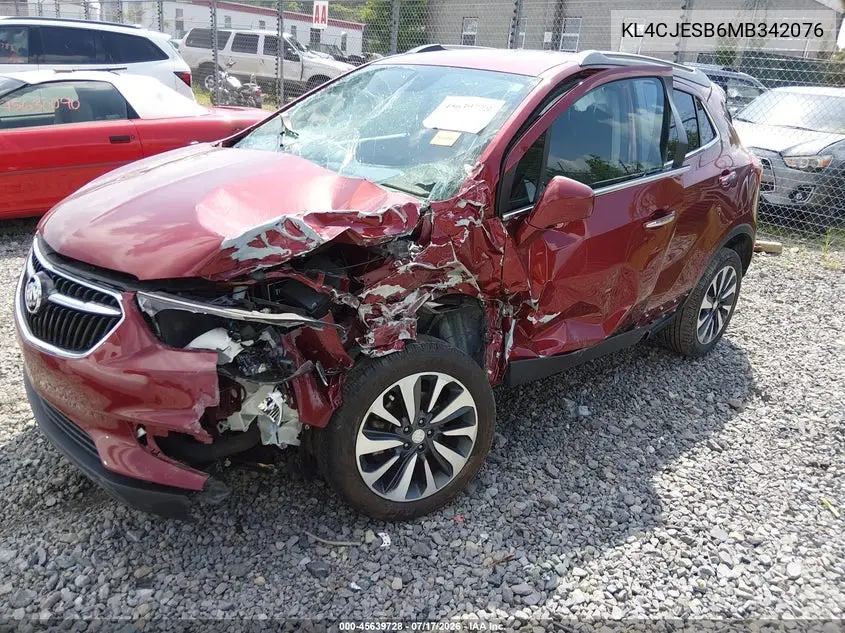 2021 Buick Encore Awd Preferred VIN: KL4CJESB6MB342076 Lot: 45639728