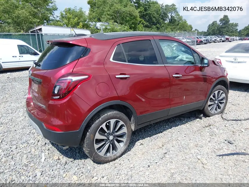 2021 Buick Encore Awd Preferred VIN: KL4CJESB6MB342076 Lot: 45639728