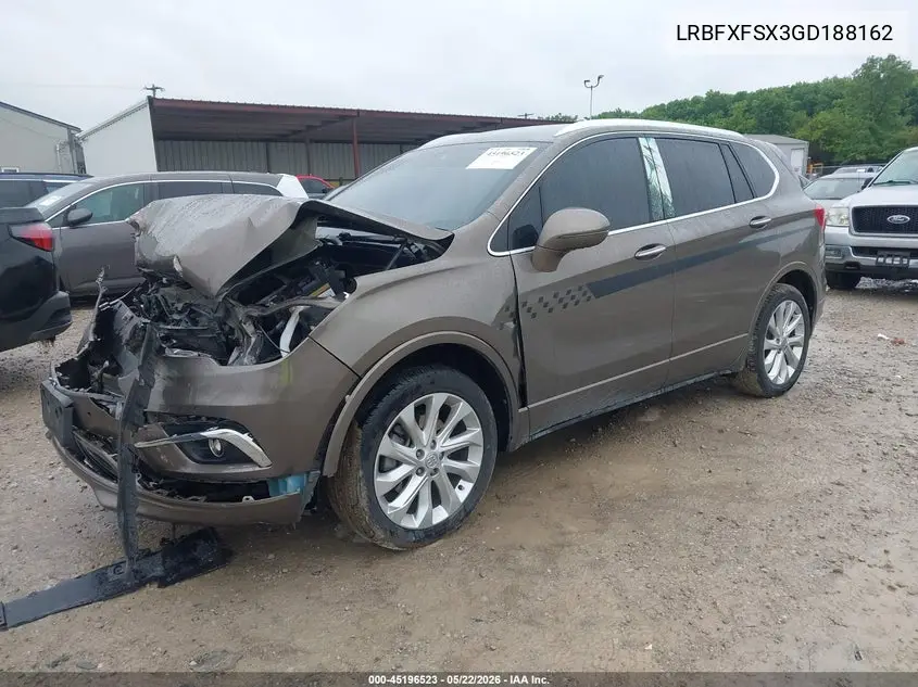 2016 Buick Envision Premium Ii VIN: LRBFXFSX3GD188162 Lot: 45196523
