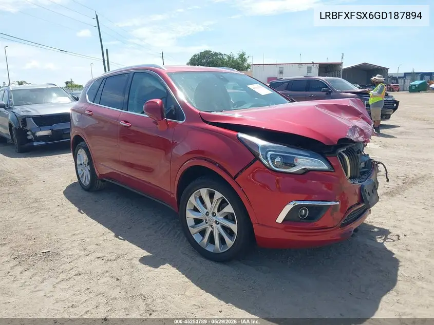 2016 Buick Envision Premium Ii VIN: LRBFXFSX6GD187894 Lot: 45253789