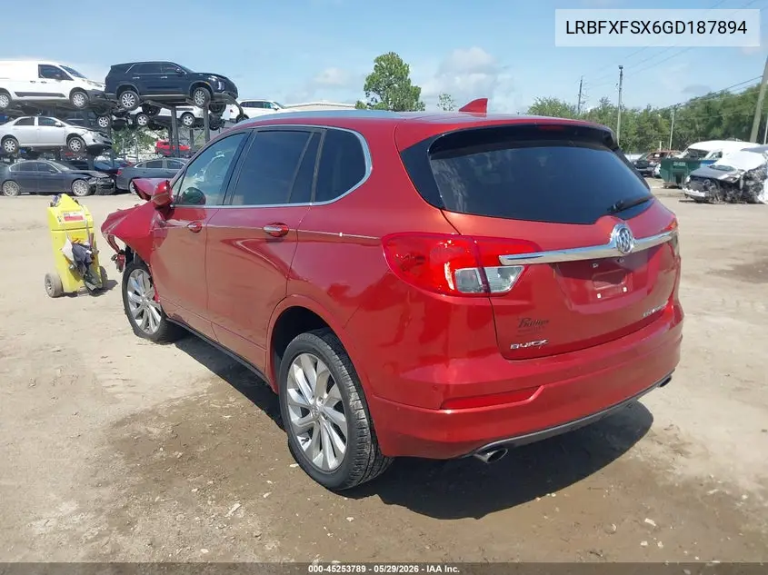 2016 Buick Envision Premium Ii VIN: LRBFXFSX6GD187894 Lot: 45253789