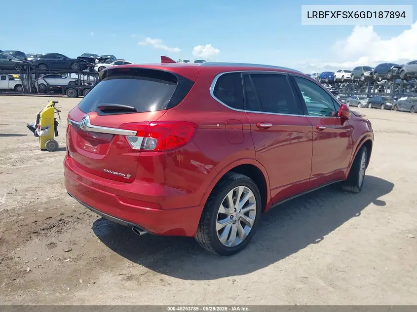 2016 Buick Envision Premium Ii VIN: LRBFXFSX6GD187894 Lot: 45253789