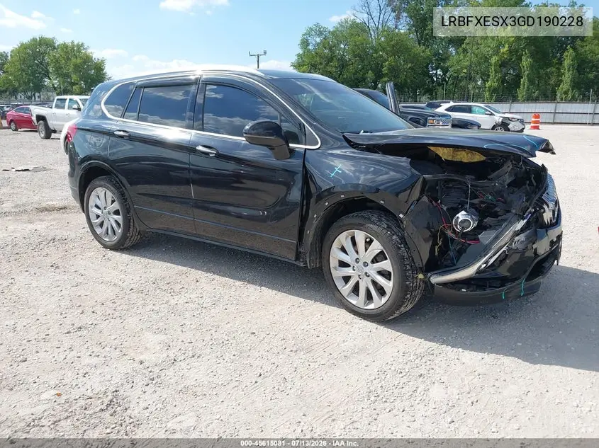 2016 Buick Envision Premium I VIN: LRBFXESX3GD190228 Lot: 45615081