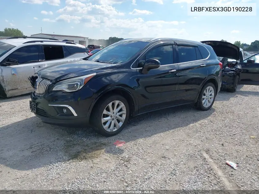 2016 Buick Envision Premium I VIN: LRBFXESX3GD190228 Lot: 45615081