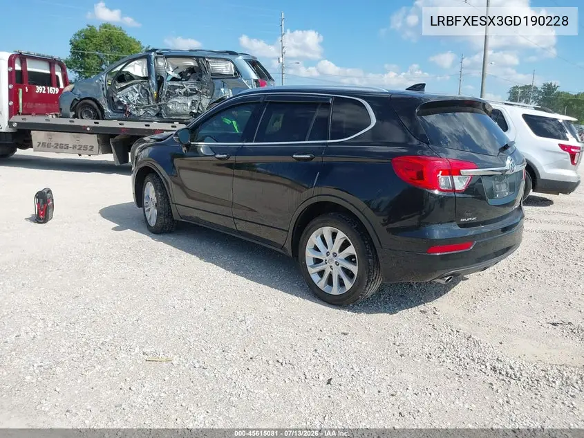 2016 Buick Envision Premium I VIN: LRBFXESX3GD190228 Lot: 45615081