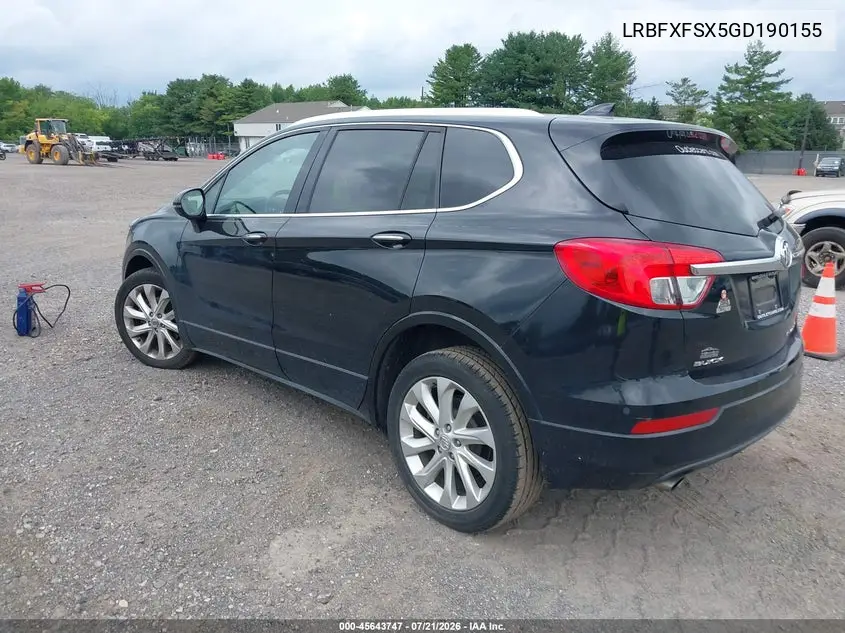 2016 Buick Envision Premium Ii VIN: LRBFXFSX5GD190155 Lot: 45643747