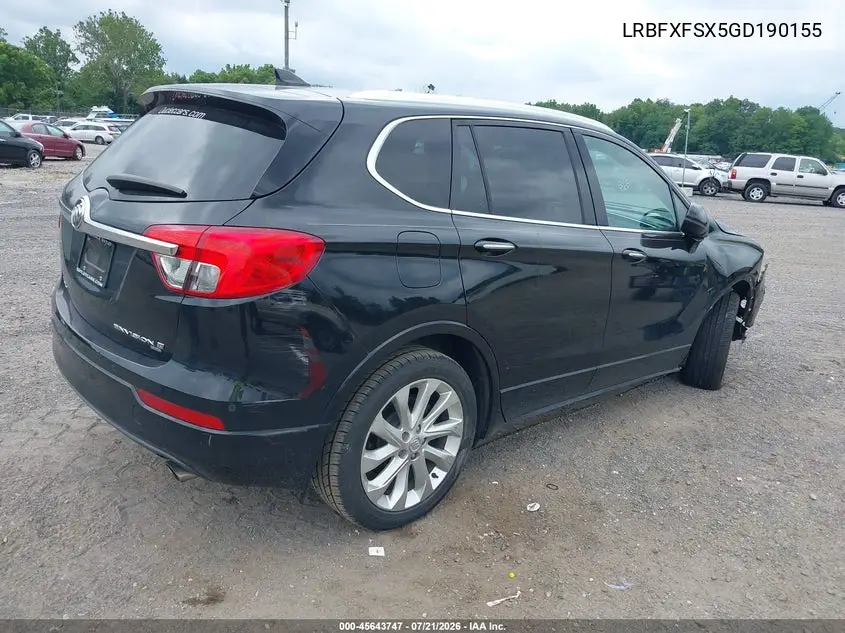 2016 Buick Envision Premium Ii VIN: LRBFXFSX5GD190155 Lot: 45643747