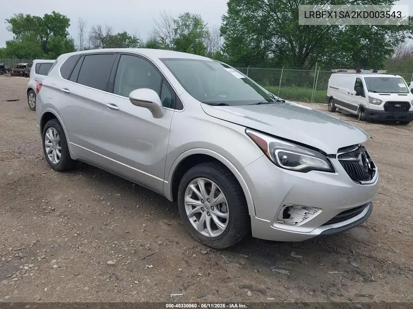 2019 Buick Envision Awd Preferred VIN: LRBFX1SA2KD003543 Lot: 45330860