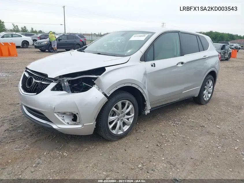 2019 Buick Envision Awd Preferred VIN: LRBFX1SA2KD003543 Lot: 45330860