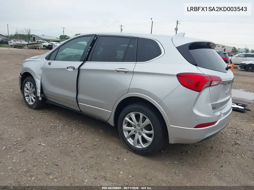 2019 Buick Envision Awd Preferred VIN: LRBFX1SA2KD003543 Lot: 45330860