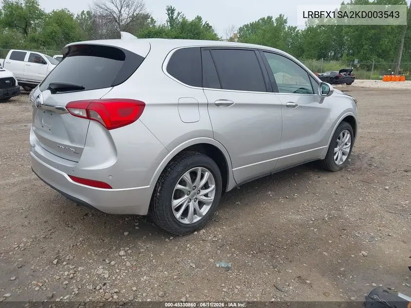 2019 Buick Envision Awd Preferred VIN: LRBFX1SA2KD003543 Lot: 45330860