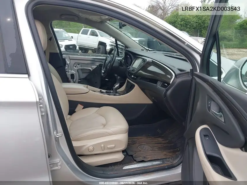 2019 Buick Envision Awd Preferred VIN: LRBFX1SA2KD003543 Lot: 45330860