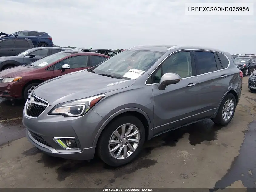 2019 Buick Envision Fwd Essence VIN: LRBFXCSA0KD025956 Lot: 45434936