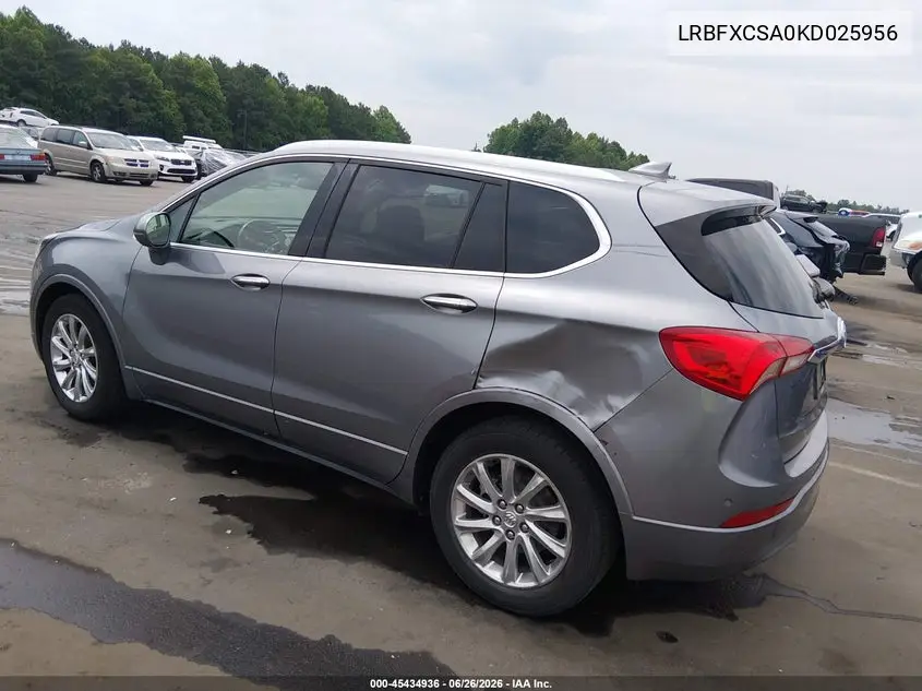 2019 Buick Envision Fwd Essence VIN: LRBFXCSA0KD025956 Lot: 45434936