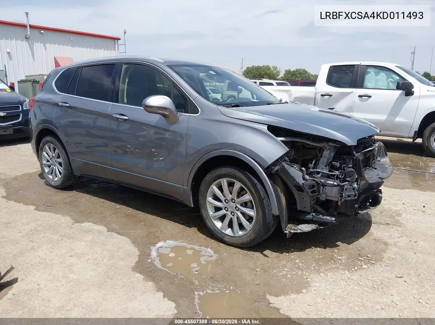 2019 Buick Envision Fwd Essence VIN: LRBFXCSA4KD011493 Lot: 45507388