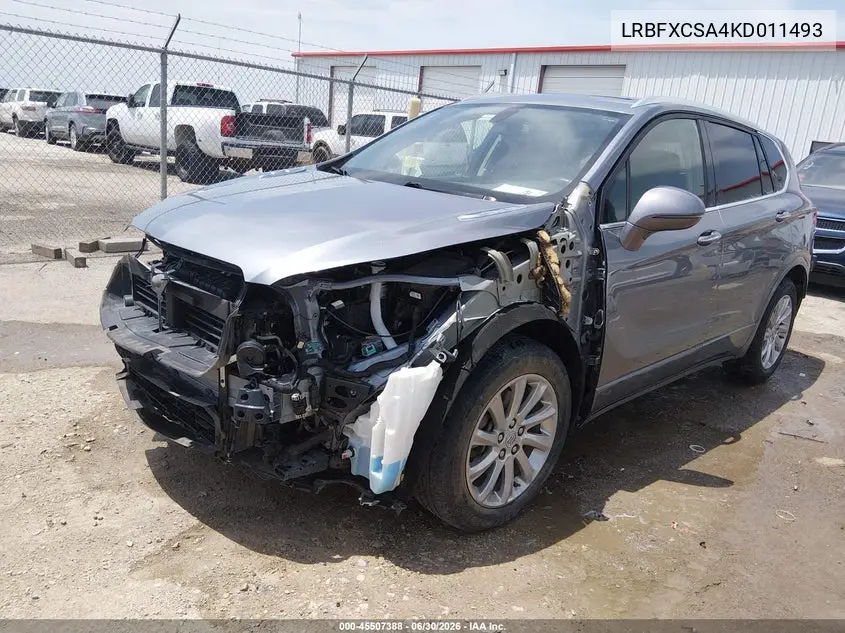 2019 Buick Envision Fwd Essence VIN: LRBFXCSA4KD011493 Lot: 45507388