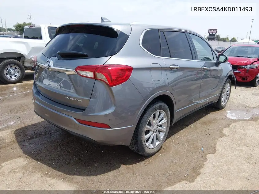2019 Buick Envision Fwd Essence VIN: LRBFXCSA4KD011493 Lot: 45507388