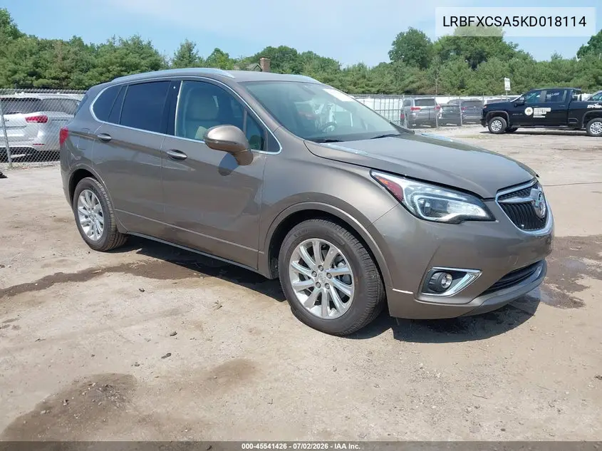 2019 Buick Envision Fwd Essence VIN: LRBFXCSA5KD018114 Lot: 45541426