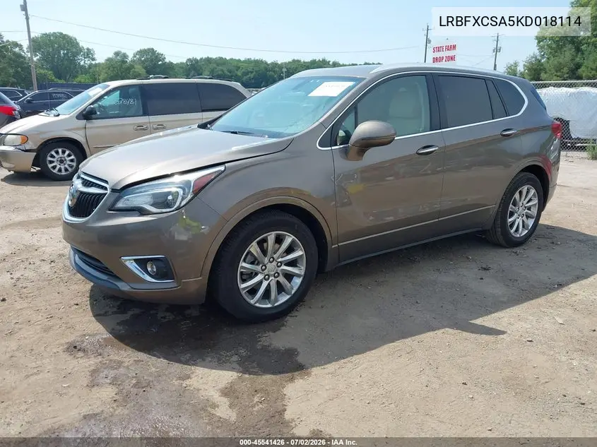 2019 Buick Envision Fwd Essence VIN: LRBFXCSA5KD018114 Lot: 45541426