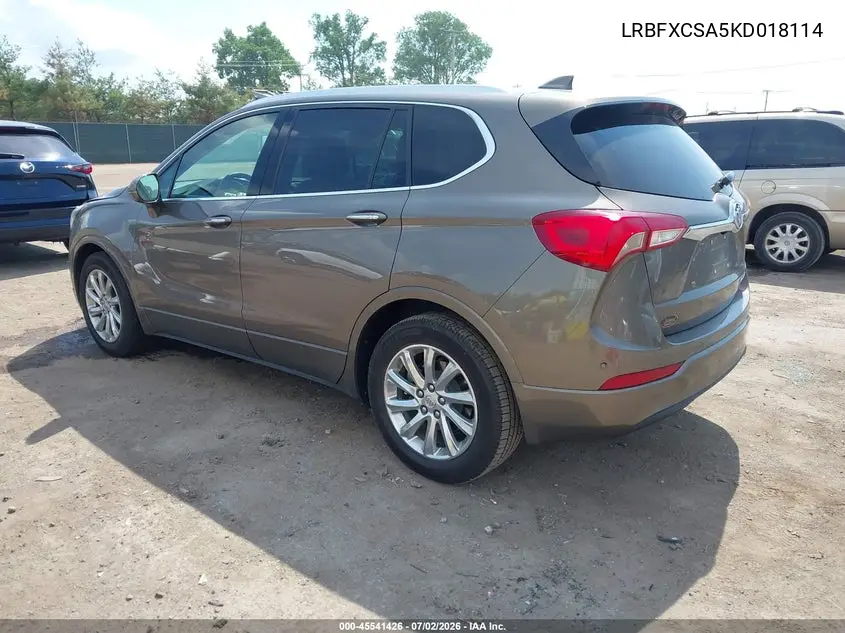 2019 Buick Envision Fwd Essence VIN: LRBFXCSA5KD018114 Lot: 45541426