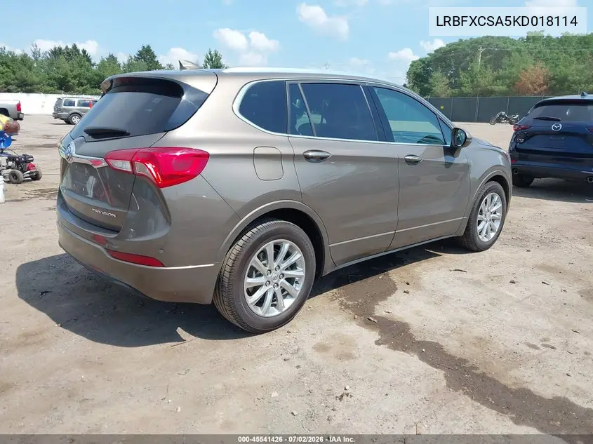 2019 Buick Envision Fwd Essence VIN: LRBFXCSA5KD018114 Lot: 45541426