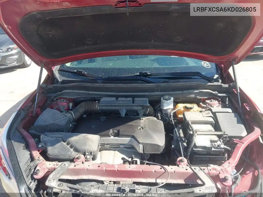 2019 Buick Envision Fwd Essence VIN: LRBFXCSA6KD026805 Lot: 45568330