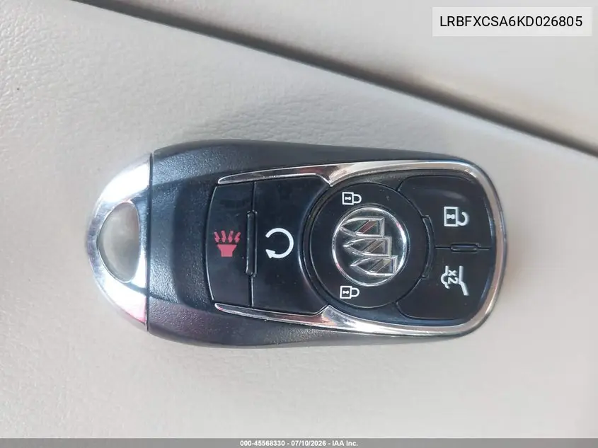 2019 Buick Envision Fwd Essence VIN: LRBFXCSA6KD026805 Lot: 45568330