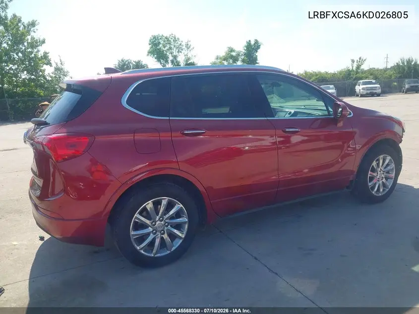 2019 Buick Envision Fwd Essence VIN: LRBFXCSA6KD026805 Lot: 45568330