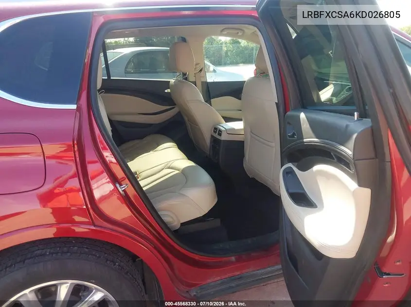 2019 Buick Envision Fwd Essence VIN: LRBFXCSA6KD026805 Lot: 45568330
