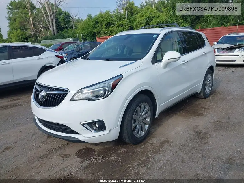 2019 Buick Envision Fwd Essence VIN: LRBFXCSA9KD009898 Lot: 45569444