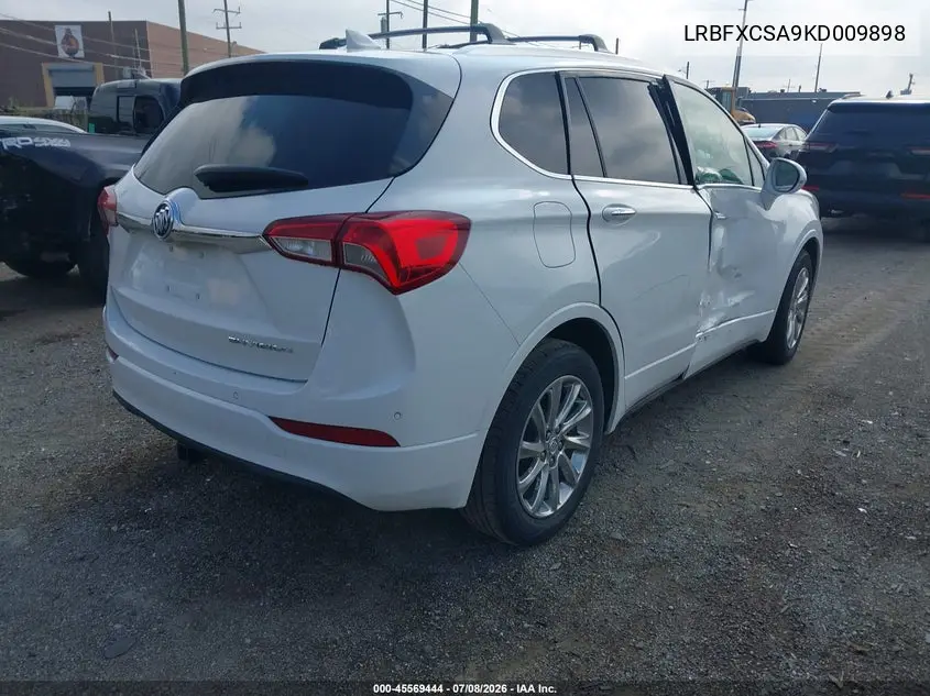 2019 Buick Envision Fwd Essence VIN: LRBFXCSA9KD009898 Lot: 45569444