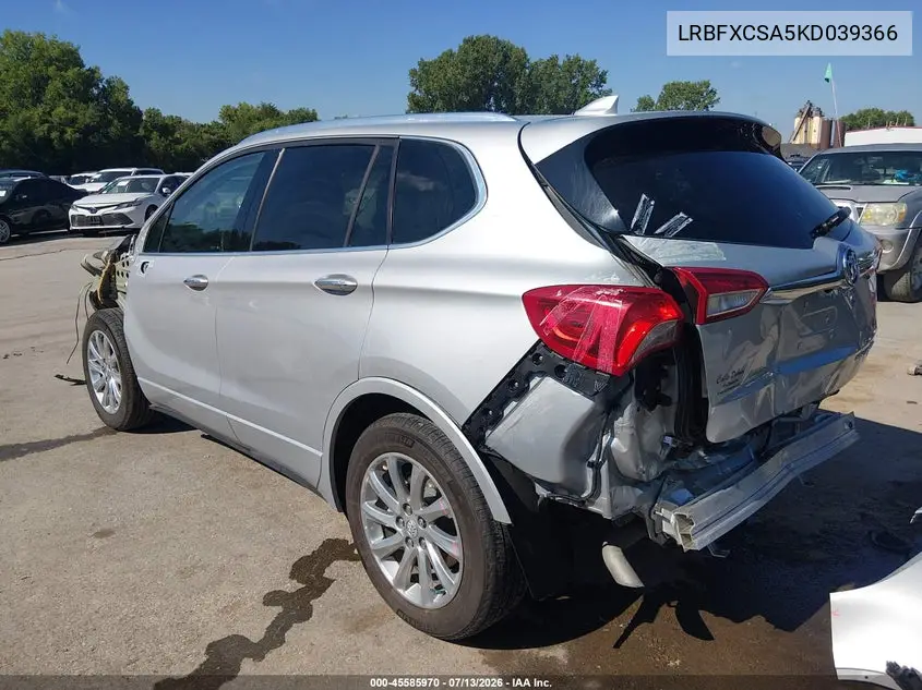 2019 Buick Envision Fwd Essence VIN: LRBFXCSA5KD039366 Lot: 45585970
