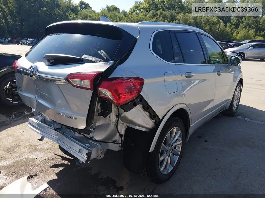 2019 Buick Envision Fwd Essence VIN: LRBFXCSA5KD039366 Lot: 45585970