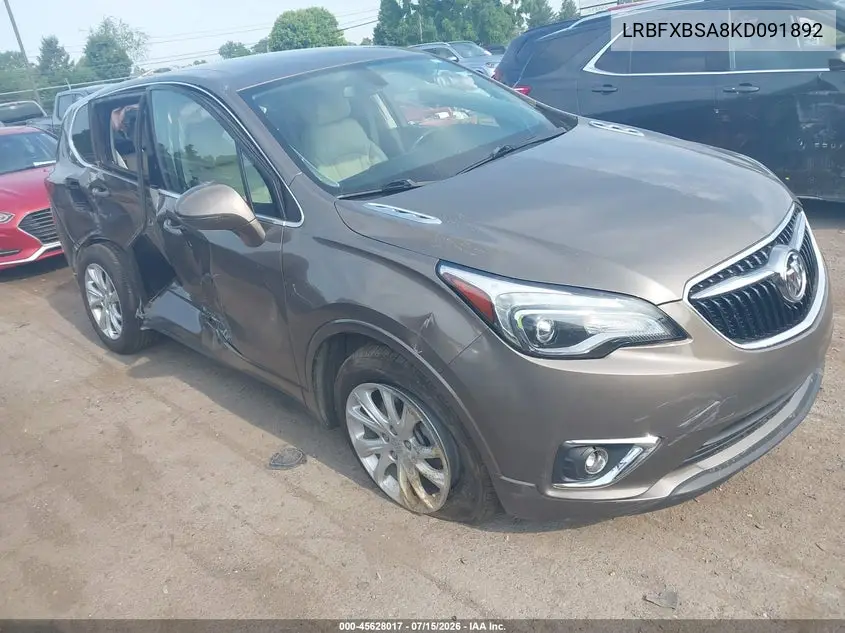 2019 Buick Envision Fwd Preferred VIN: LRBFXBSA8KD091892 Lot: 45628017