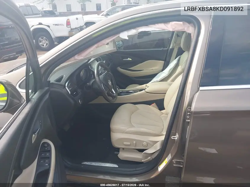 2019 Buick Envision Fwd Preferred VIN: LRBFXBSA8KD091892 Lot: 45628017