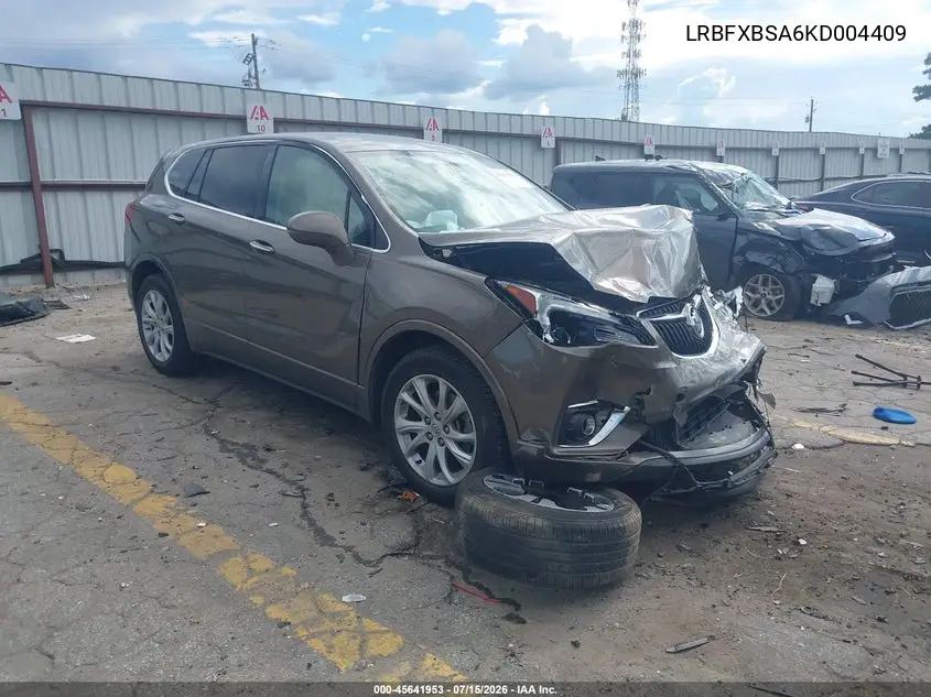2019 Buick Envision Fwd Preferred VIN: LRBFXBSA6KD004409 Lot: 45641953