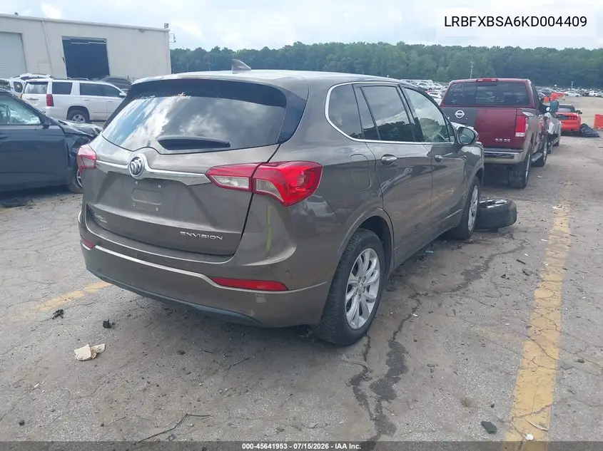 2019 Buick Envision Fwd Preferred VIN: LRBFXBSA6KD004409 Lot: 45641953