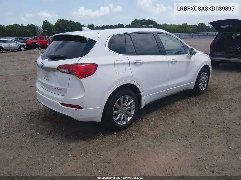 2019 Buick Envision Fwd Essence VIN: LRBFXCSA3KD039897 Lot: 45662203