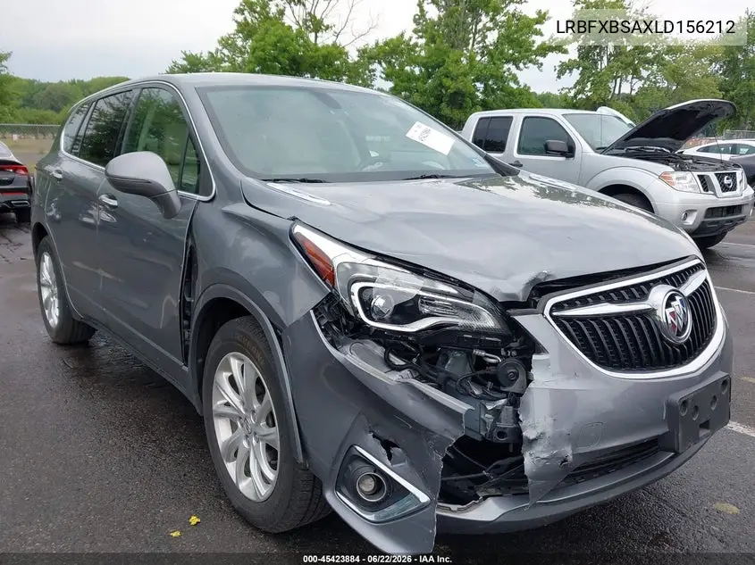 2020 Buick Envision Fwd Preferred VIN: LRBFXBSAXLD156212 Lot: 45423884