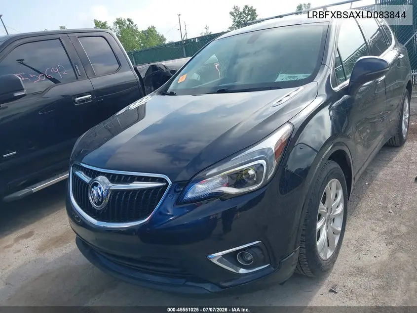 2020 Buick Envision Fwd Preferred VIN: LRBFXBSAXLD083844 Lot: 45551025
