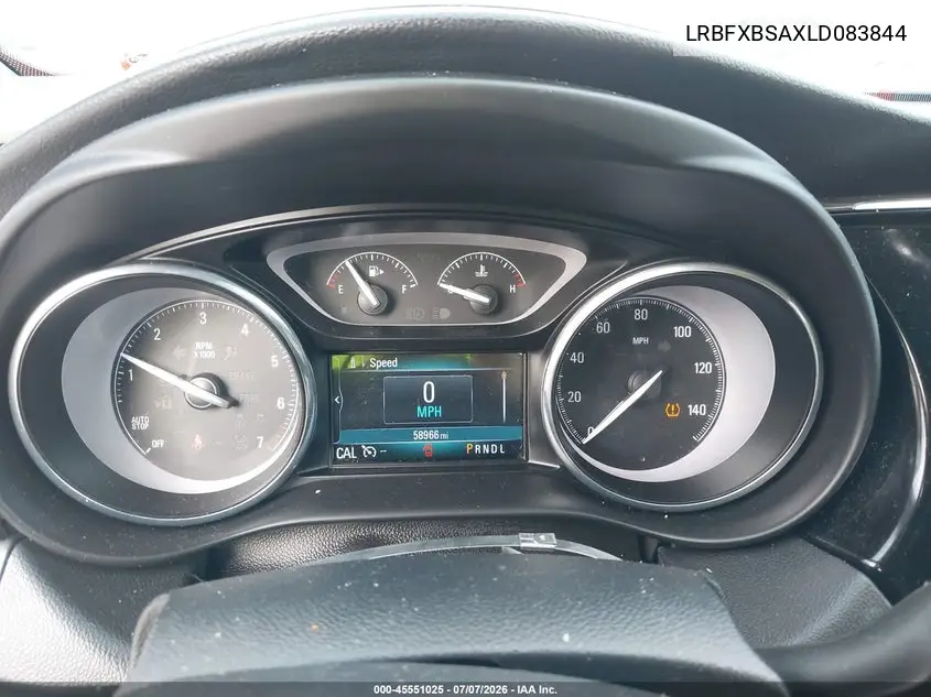 2020 Buick Envision Fwd Preferred VIN: LRBFXBSAXLD083844 Lot: 45551025