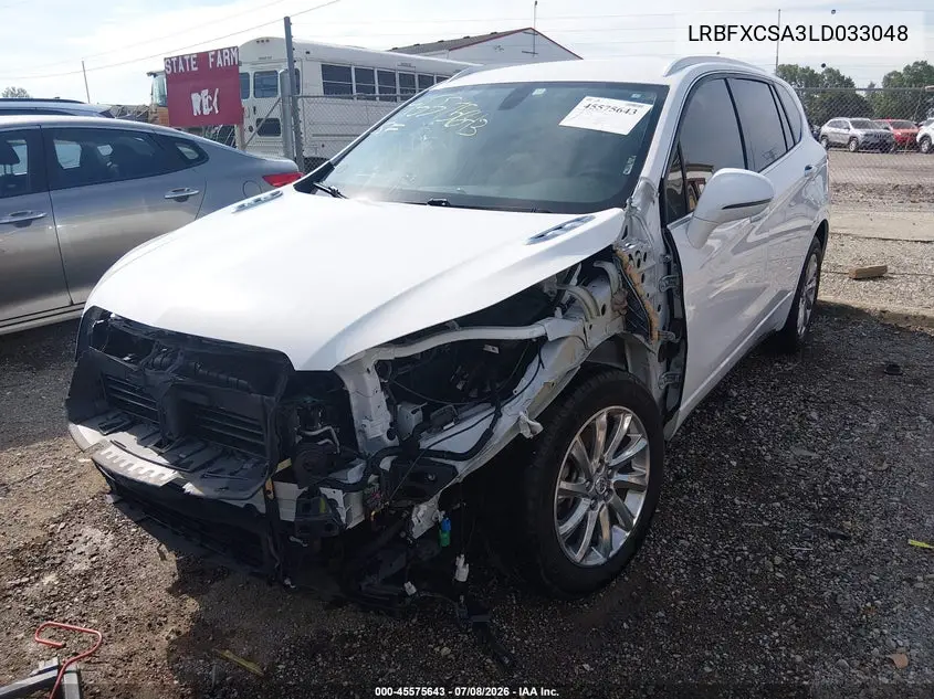 2020 Buick Envision Fwd Essence VIN: LRBFXCSA3LD033048 Lot: 45575643