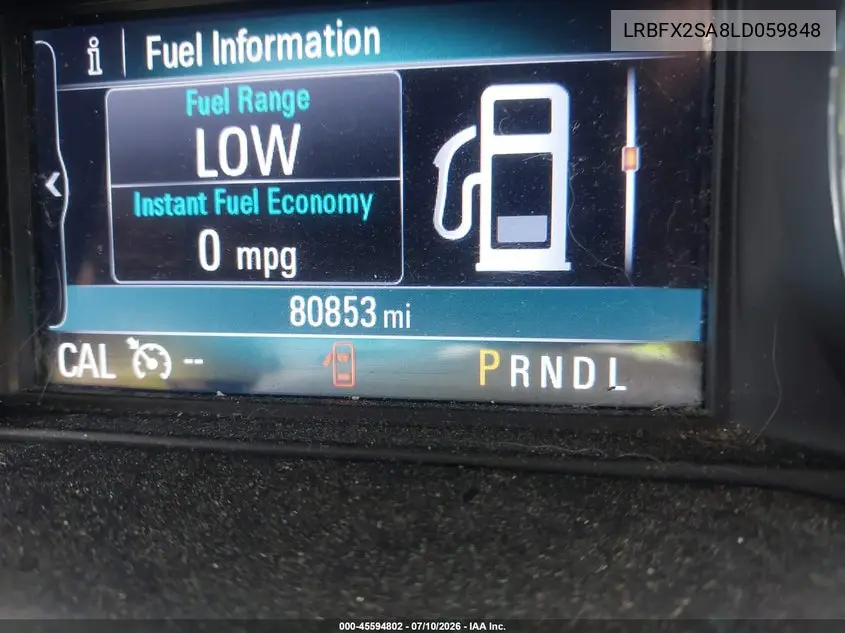 2020 Buick Envision Awd Essence VIN: LRBFX2SA8LD059848 Lot: 45594802