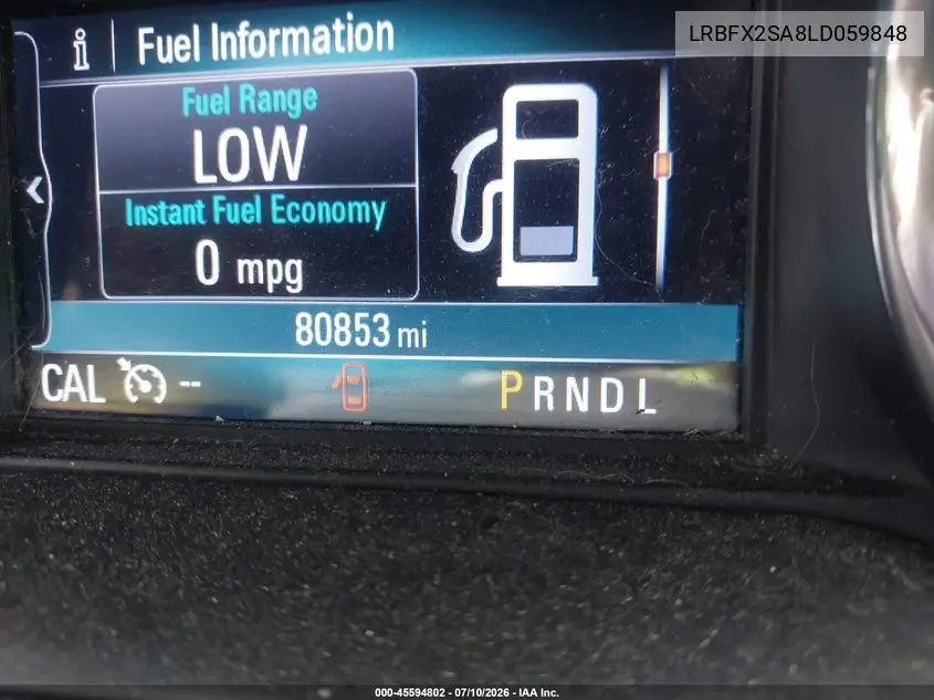 2020 Buick Envision Awd Essence VIN: LRBFX2SA8LD059848 Lot: 45594802