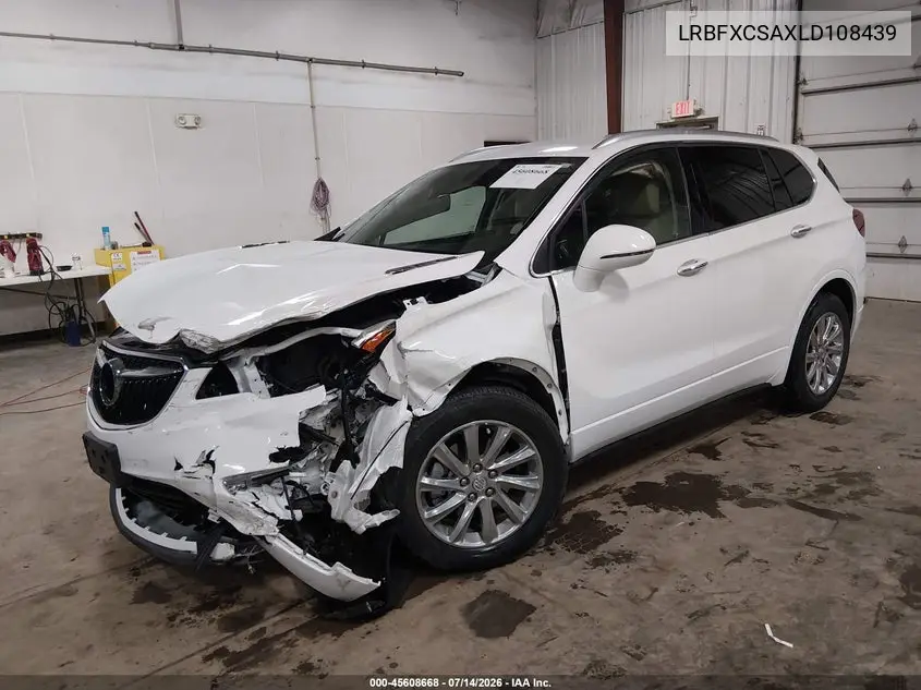 2020 Buick Envision Fwd Essence VIN: LRBFXCSAXLD108439 Lot: 45608668