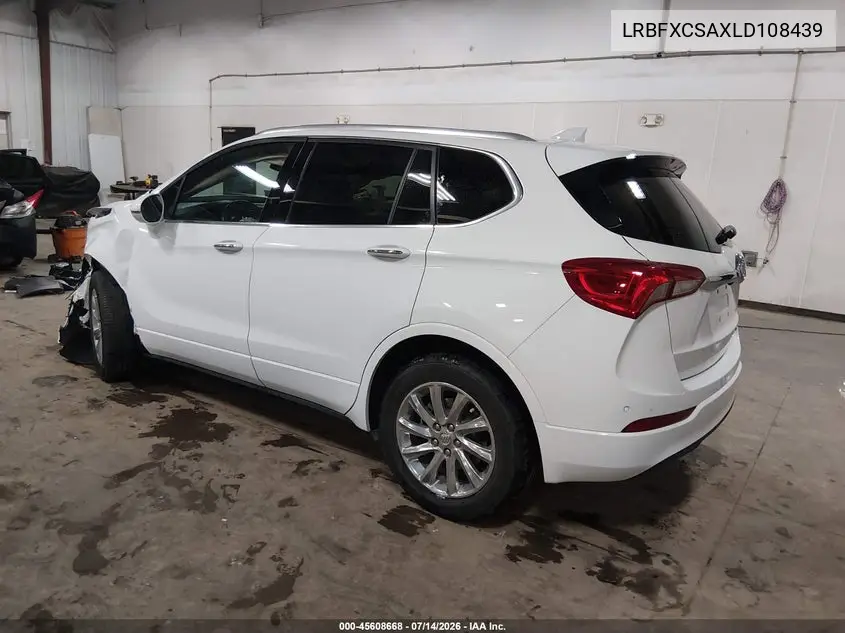 2020 Buick Envision Fwd Essence VIN: LRBFXCSAXLD108439 Lot: 45608668